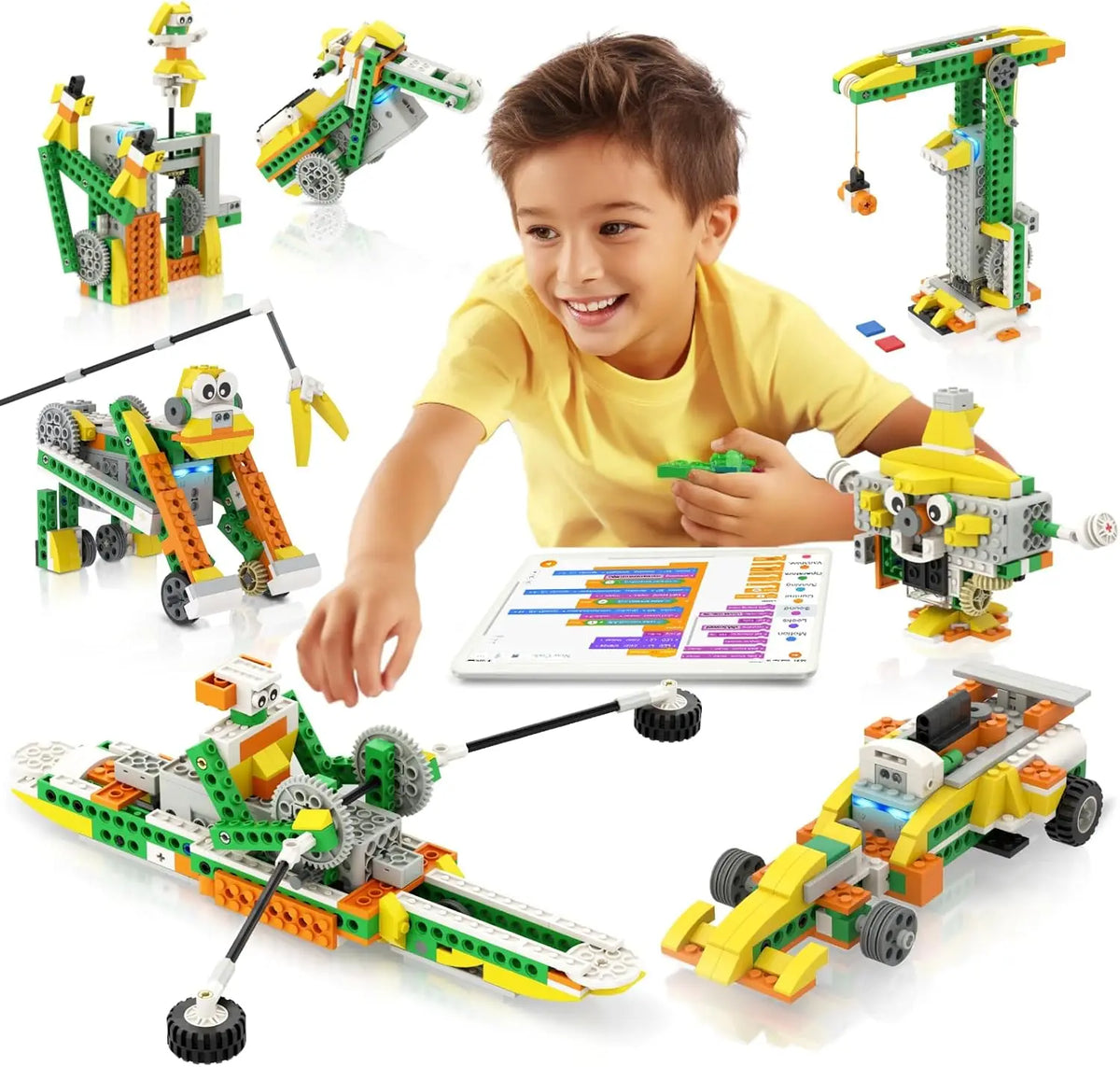 Apitor Q 20-in-1 STEM Robot Kit for Kids 6-12 with 233 Pcs APP RC Car Programmable Coding Toy Color & Infrared Sensor Birthday G