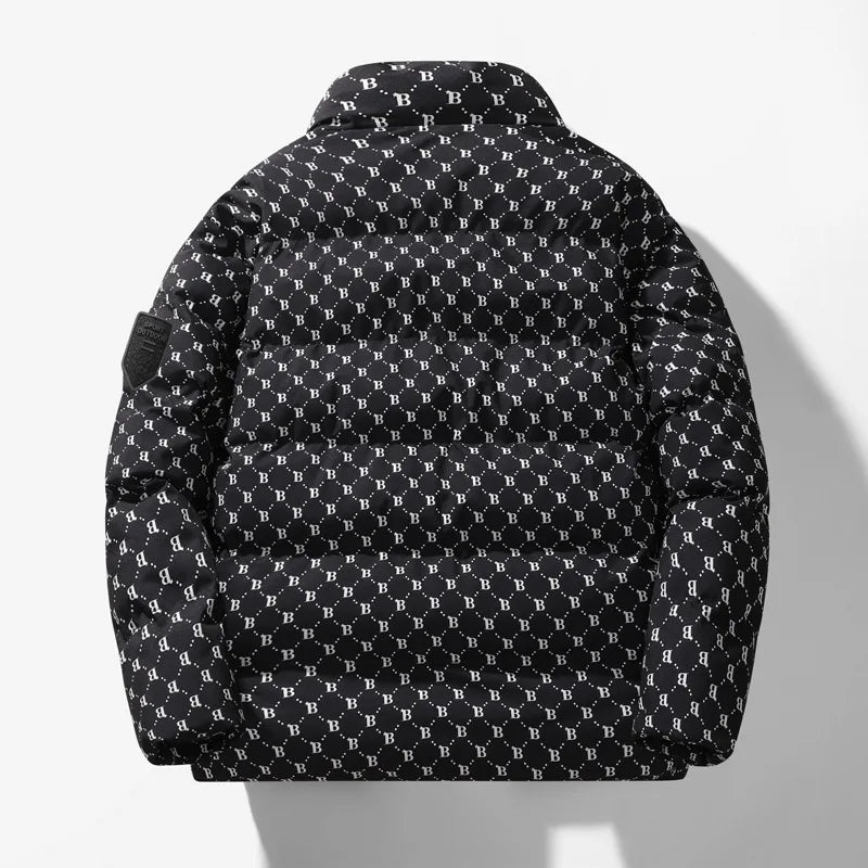 Autumn and winter cotton-padded men's fashion hooded bread jacket