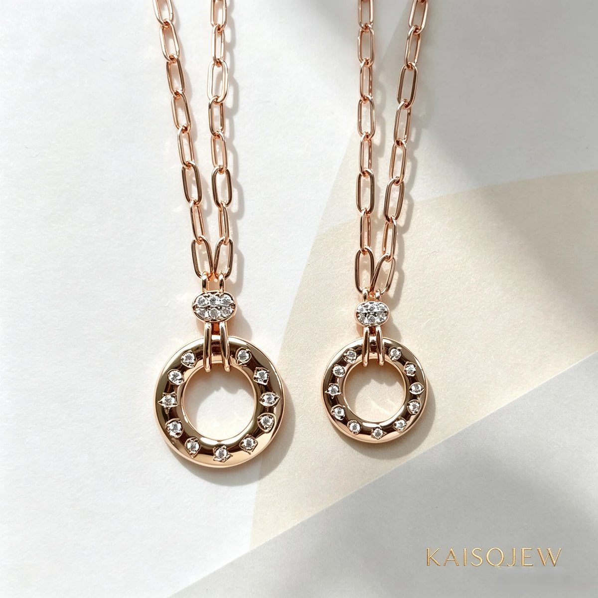 Necklace Pendant Iconica Series Energy Necklace Power Pendant Inlay Geometric Zircon Round Roes Gold Plated Elegant Jewelry Gift for Women