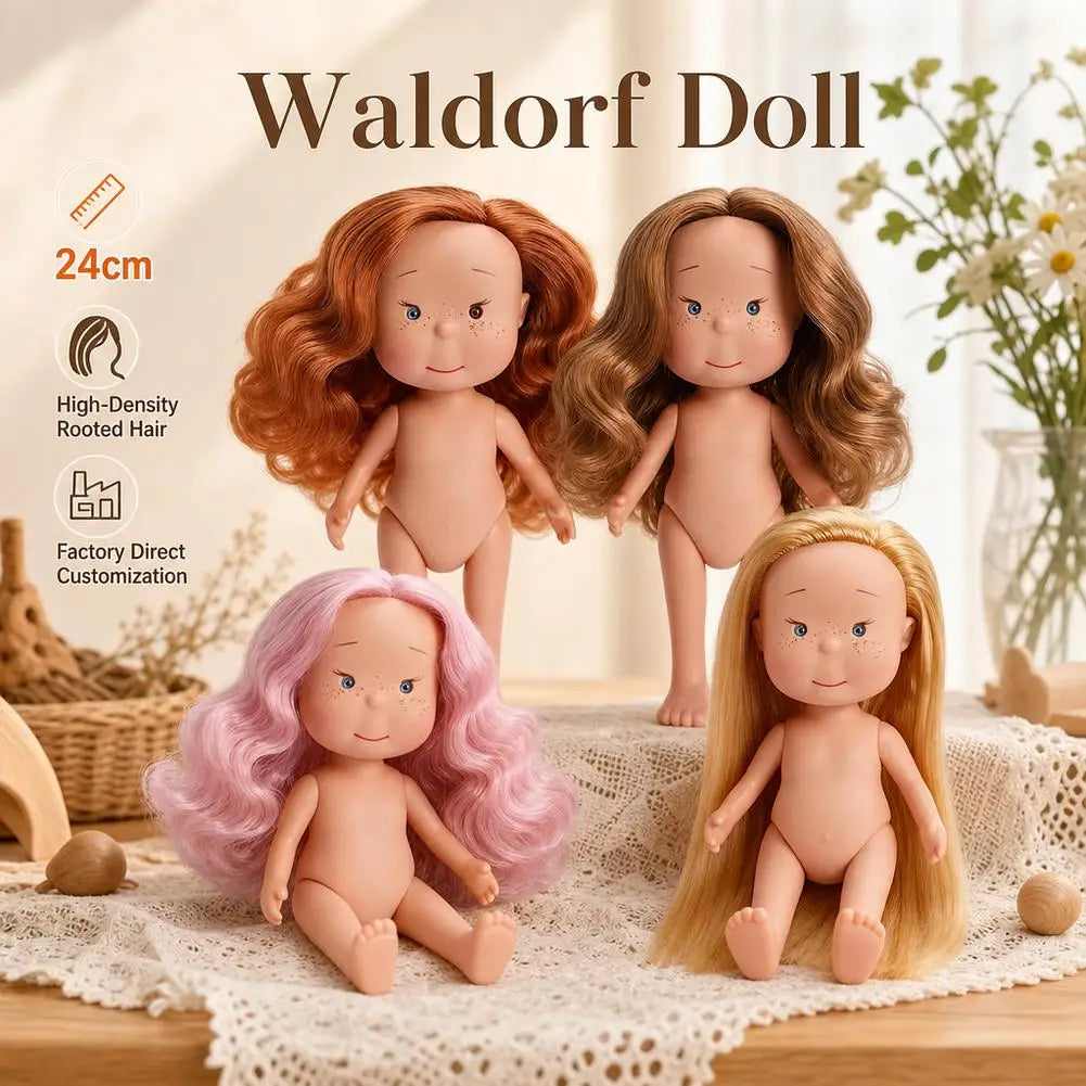 24cm Sweet Potato Doll Spain Mia Freckle Makeup Doll Joints Movable Solid Dress Up Doll Handmade DIY Doll Toy
