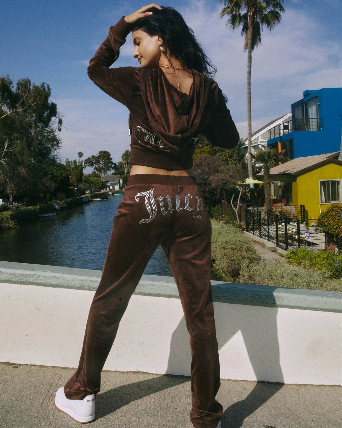 Womens Y2K Soft Velour Tracksuit 2 Piece Set Hooded Zip Jacket Bootcut Flare Pants Rhinestone Crystal Loungewear Slim Fit Outfit