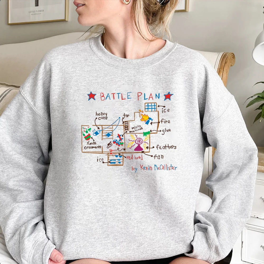 2026 Home Alone Battle Plan Sweatshirt Funny Christmas Shirt Holiday Sweater McCallister Pullover Unisex long sleeve Sweatshirts