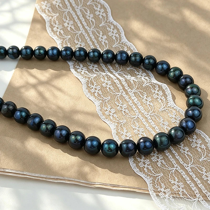 Natural Freshwater Pearls 9-10mm Round Scattered Beads DIY Handmade Bead String Material Accessories Gift