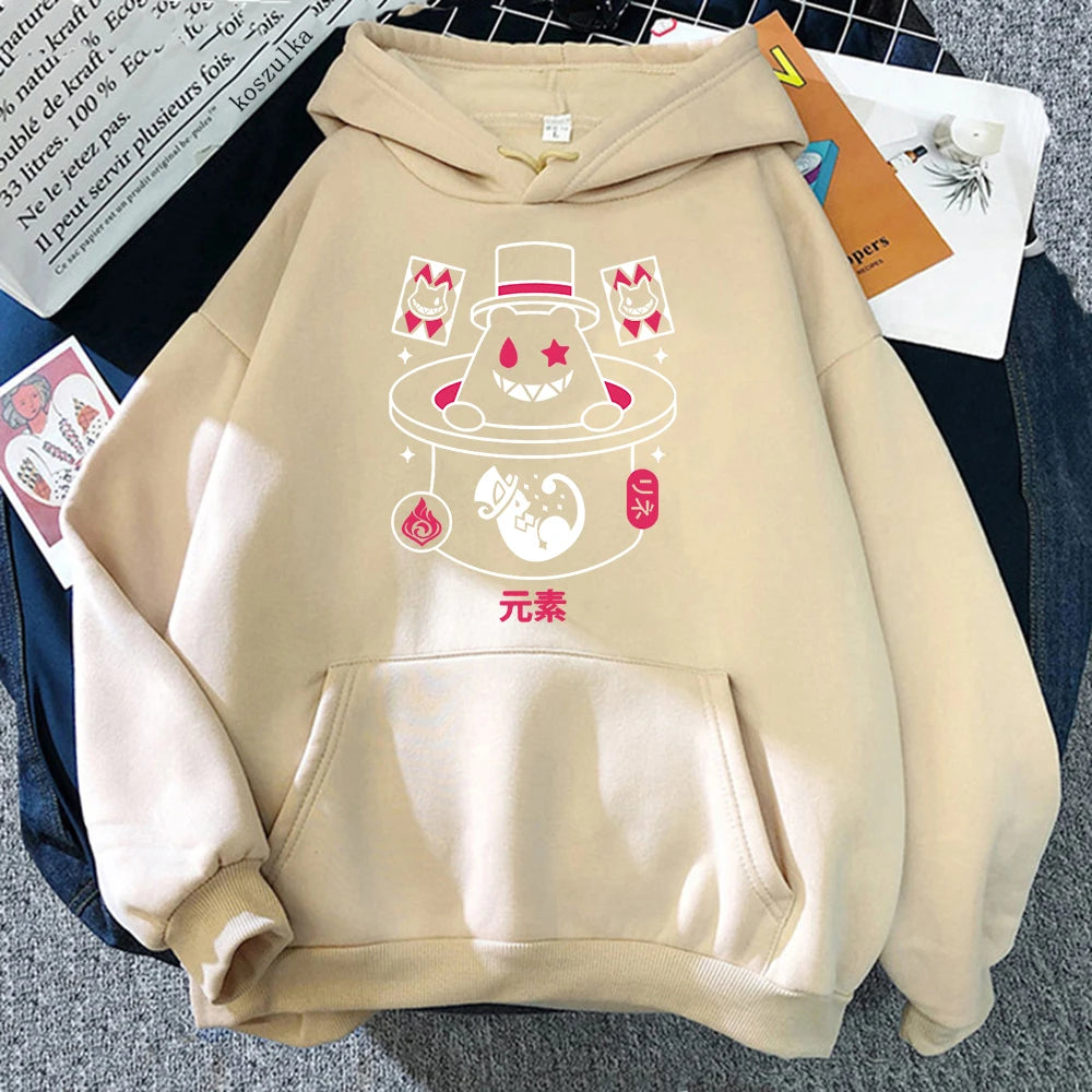 Genshin Impact Lyney Hoodie Fashion Women Video Game Gaming Pyro Element Fontaine Magician Hoodies Unisex Pullovers Sweatshirts