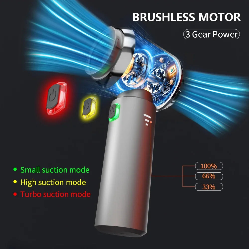 High Power Wireless Handheld Car Vacuum Cleaner, Brushless Motor Portable Cleaning Machine, Powerful Air Duster for Home & Car