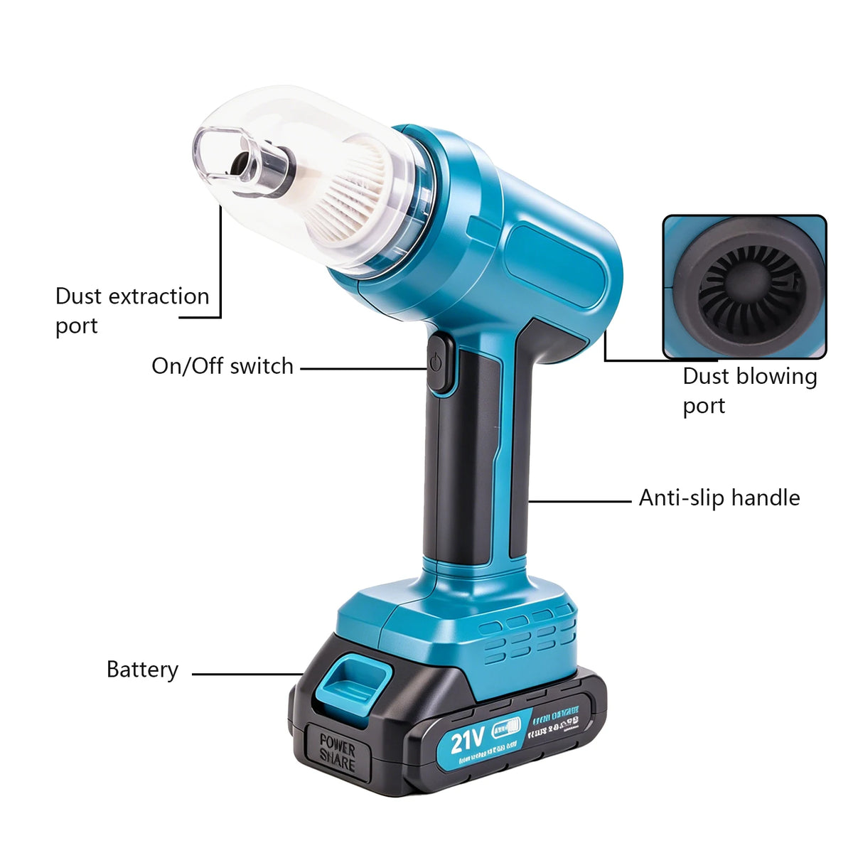 New Cordless Electric Vacuum Cleaner Blow Suction Dual Use Portable Rechargeable Home Car Vacuum Cleaners for Makita Battery Pin