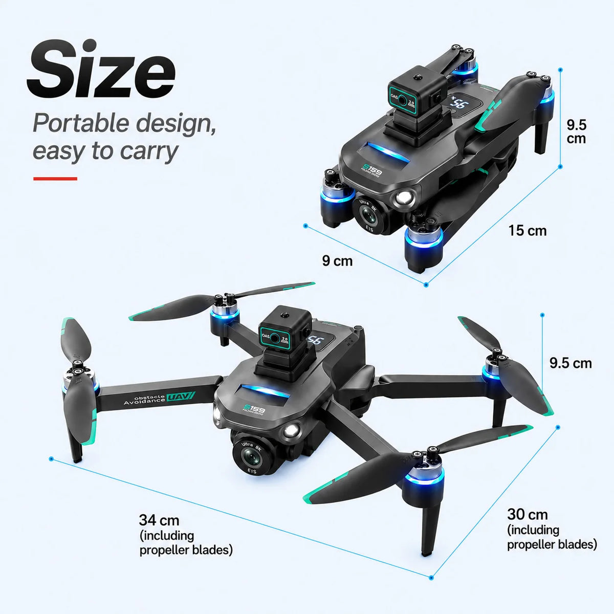 ZNLYRION S159 Brushless GPS Drone with 8K Camera 5G FPV Optical Flow Hover and 20Mins Flight Time