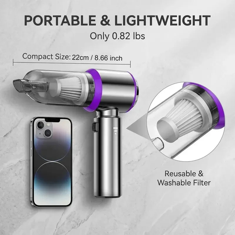 4 In 1 Portable Handheld Vacuum Cleaner, 1 Count Rechargeable Cordless Vacuum Cleaner for Car, Cordless Air Duster, Cordless Dus