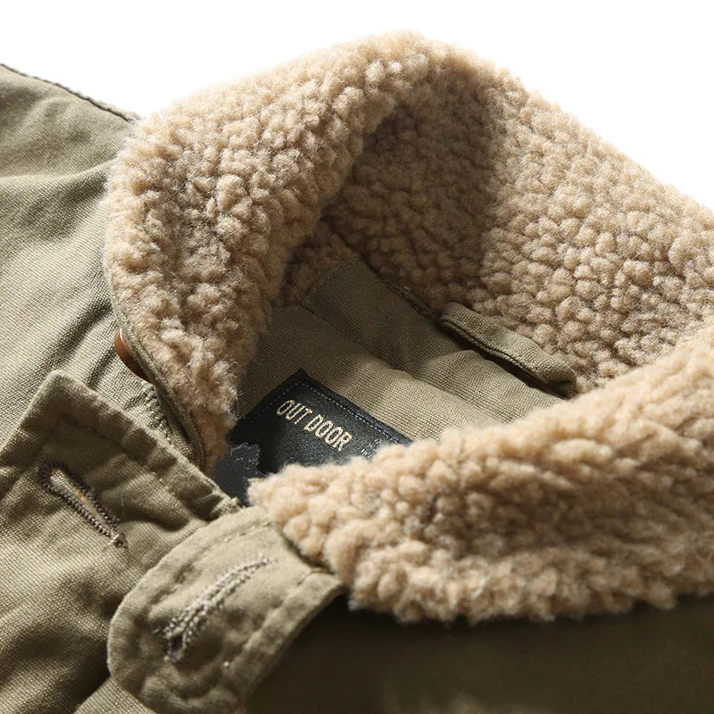 Men's Fur Collar Jackets Men Thick Warm Jacket New Autumn Winter Military Parkas Outerwear Clothing Fleece Jacket Clothes