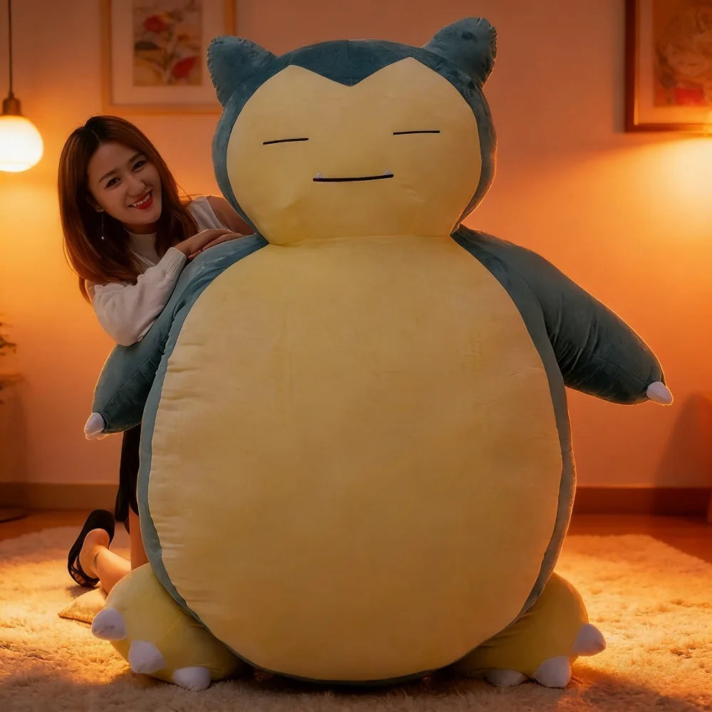 Plush 100/130/150/200cm Kawaii Giant Snorlax Plush Pokemon Plush Toys Soft Snorlax Leather Shell Plushie Dolls NO Filling Pillow Gifts