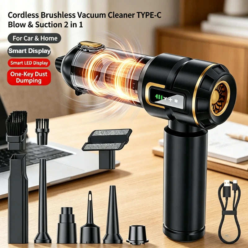 Mini Car Vacuum Cleaner Strong Scution Cordless 998000PA Powerful Wireless Car Cleaner HandHeld Portable Vacuum Cleaner for Car