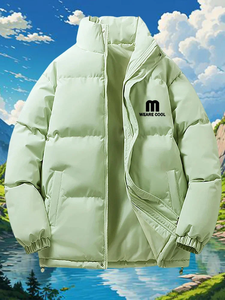 4XL Puffer Jacket Men Thick Warm Parka Plus Size Quilted Jacket Solid Outwear Coats Loose Cotton-padded Men's Clothing Top