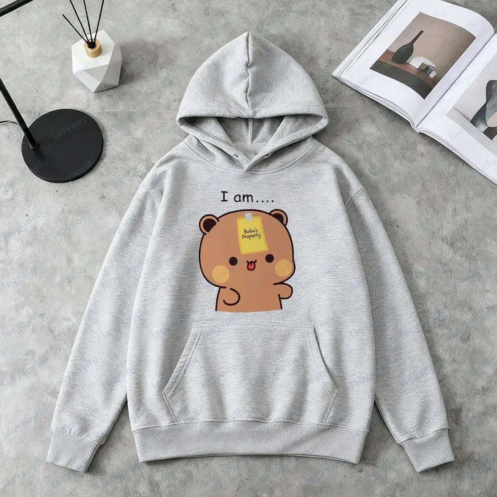 Bubu Dudu Couple Symbol Clothing Kawaii Bear Matching Funny Unisex Hoodies Men Women Fashion Casual Fall Winter Sweatshirt