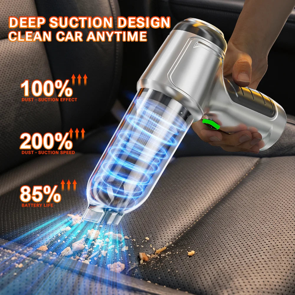 SZUK Portable Car Vacuum Cleaner 15000Pa Powerful Wireless Cleaning Machine Strong Suction Handheld Mini Vacuum Cleaner for Car