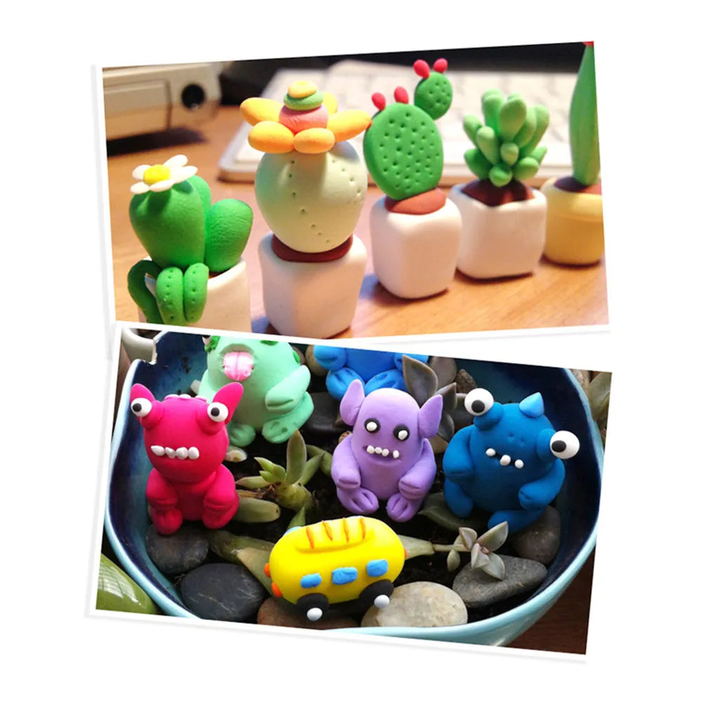 1Set Modeling Clay Kit 24 Colors Non Sticky Soft Polymer Clay Set DIY Tools Creative Educational Accessories for Kids Crafts