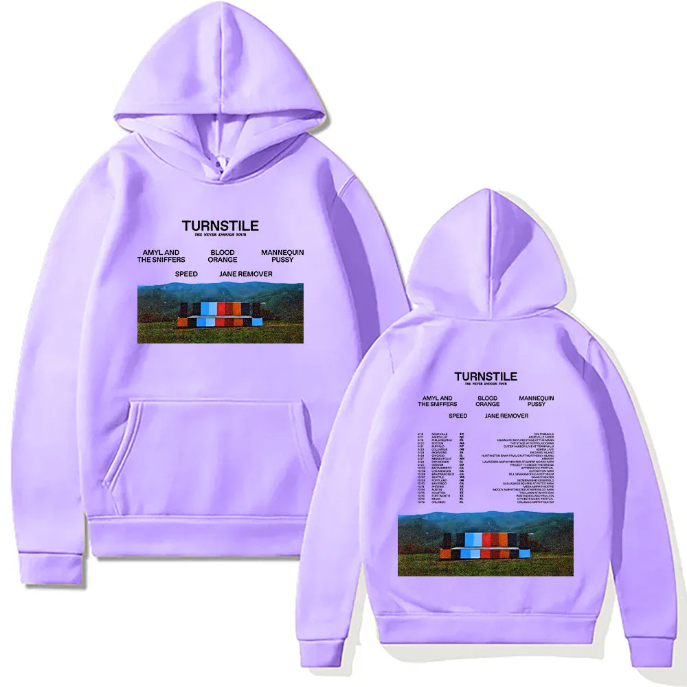Turnstile Band Hoodies Turnstile The Never Enough Tour 2025 Sweatshirt Unisex Hip Hop Rock Street Pullovers Two Sides Streetwear