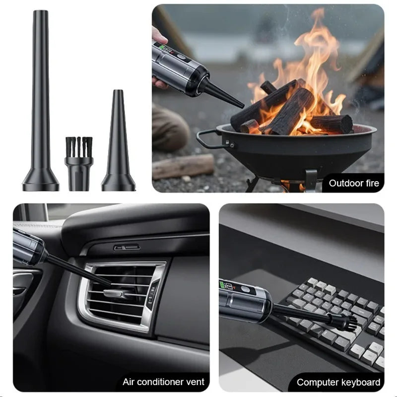 17000PA Portable Car Vacuum Cleaner Handheld Brushless Motor Cordless Compressed Air Duster for Home Office Pet Dusting