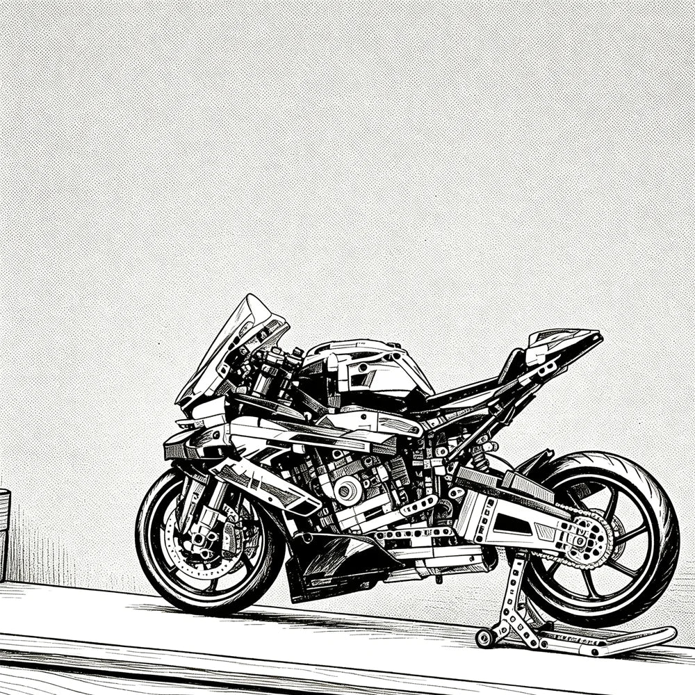 New 1920pcs Car Toy Motorcycle Building Bocks Series Simulation Model Ornament Assembly Difficult Educational Toys Gifts for Boy