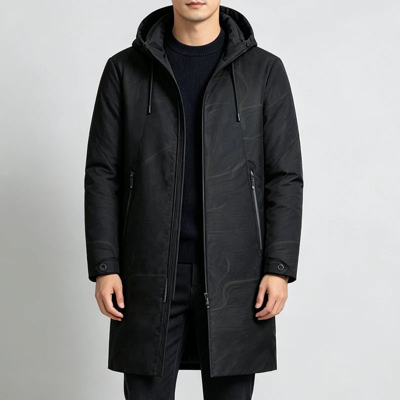 Winter Men's Trench Coat Male Windbreaker Outerwear Jaquet Man Coat Men Casual Thicken Warm Hooded Parkas Men Jackets