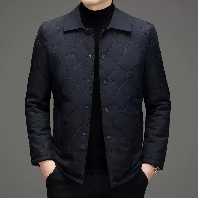 Autumn and Winter Fashion Trend Solid Color Thickened Warm Cotton Clothing Men's Casual Loose Sports Windproof Large Size Coat