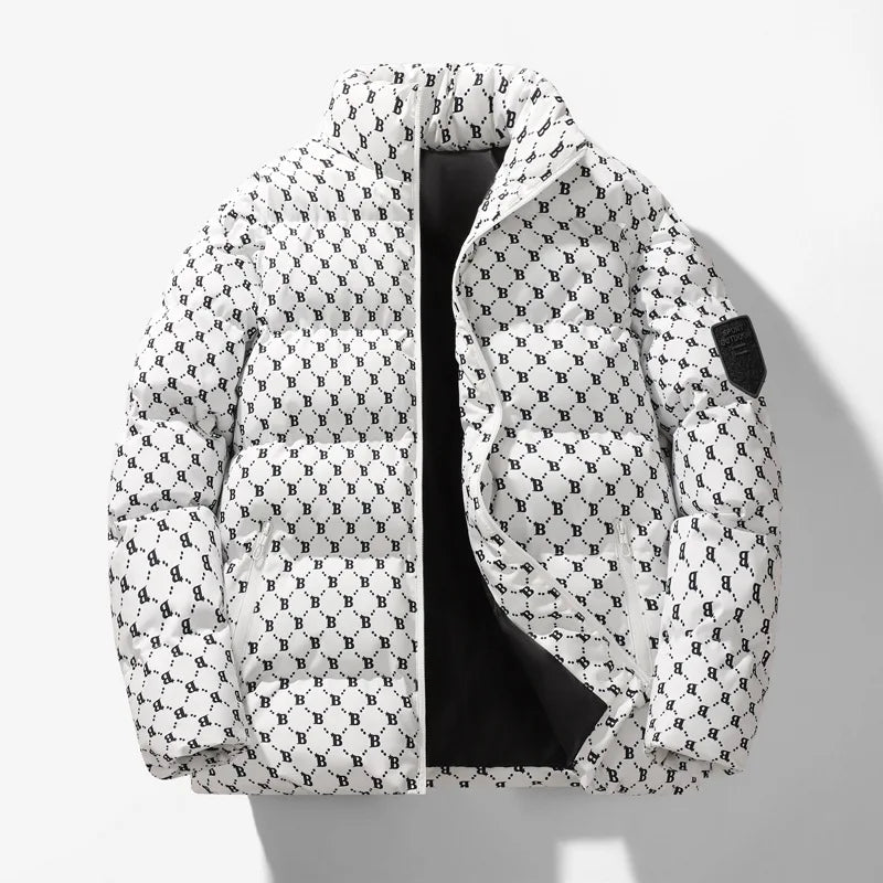Autumn and winter cotton-padded men's fashion hooded bread jacket