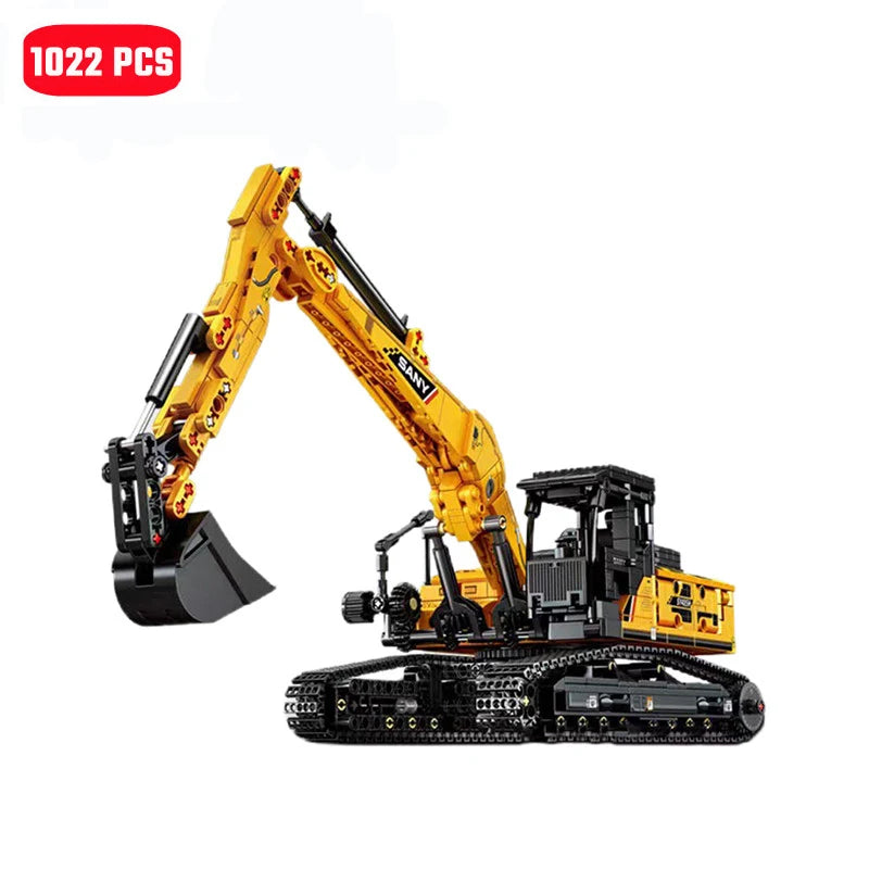 1022pcs-SEMBO BLOCK Excavator Models Building Blocks MOC City Construction Engineering Vehicle Bricks Educational Toys Boys Gift