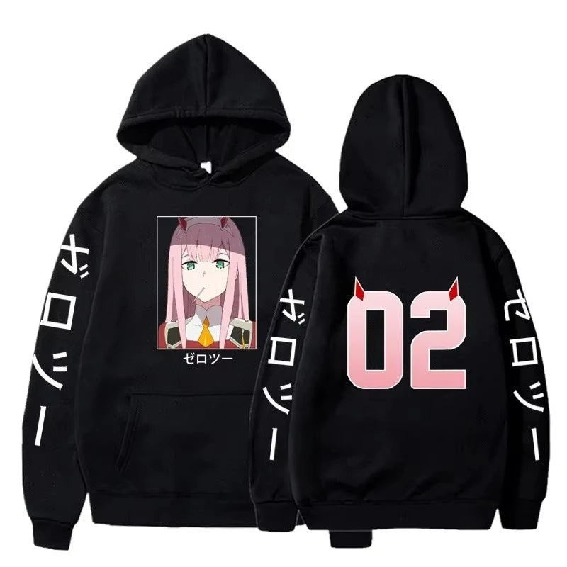 Darling In The Franxx Zero Two New Model Oversized Unisex personality Clothes hoodies sweatshirt Sports Graphic Short Sleeves
