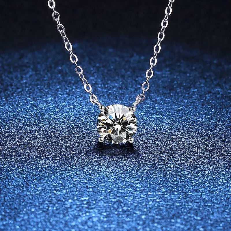 Necklace 100% Moissanite 925 Sterling Silver Necklace Pendan Classics for Women Exquisite Wedding Jewelry Accessories Fashion Gifts