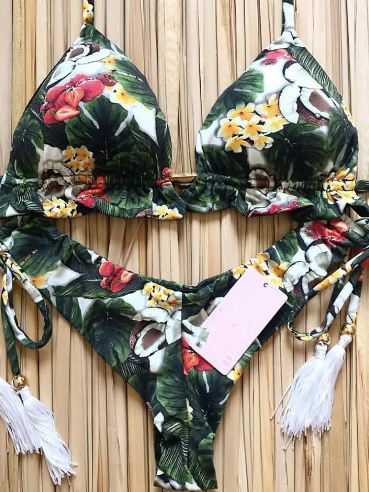RUOTONGSEPT Sexy Print Bikinis Set Women Swimsuit Bandage Two-Piece Swimwear Brazilian Biquínis Beachwear Bathing Suit 2022