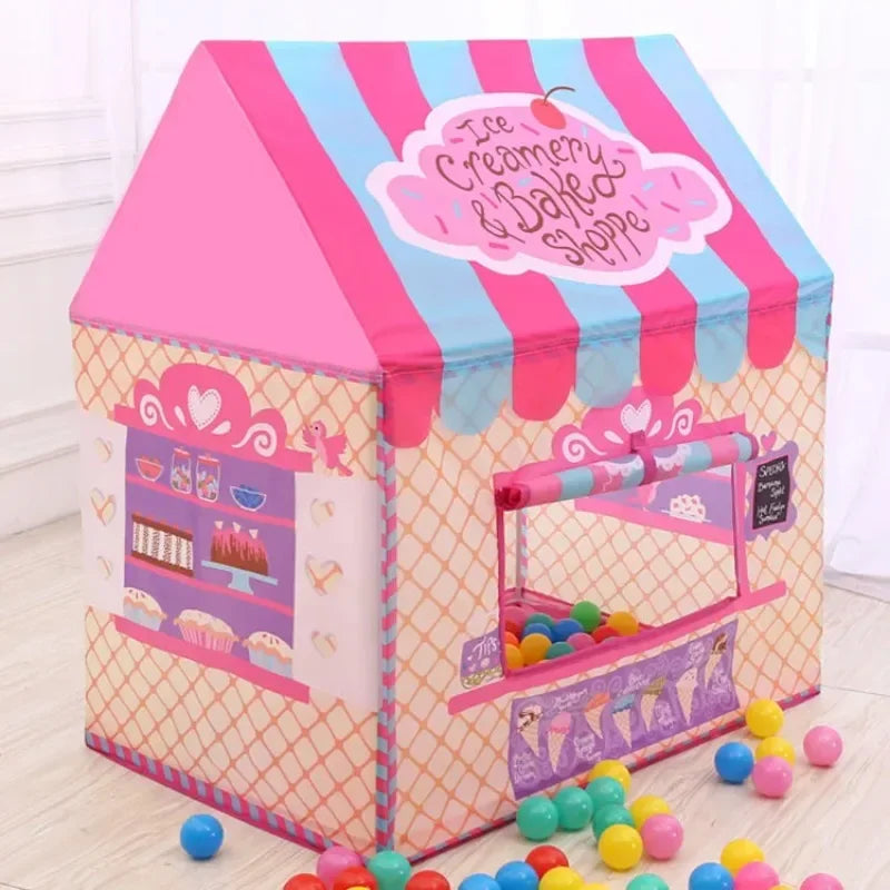 Portable Children Tent Cute Wigwam Folding Kids Tents Tipi Baby Play House Large Girls Princess Castle Child Room Decor Kid Tent