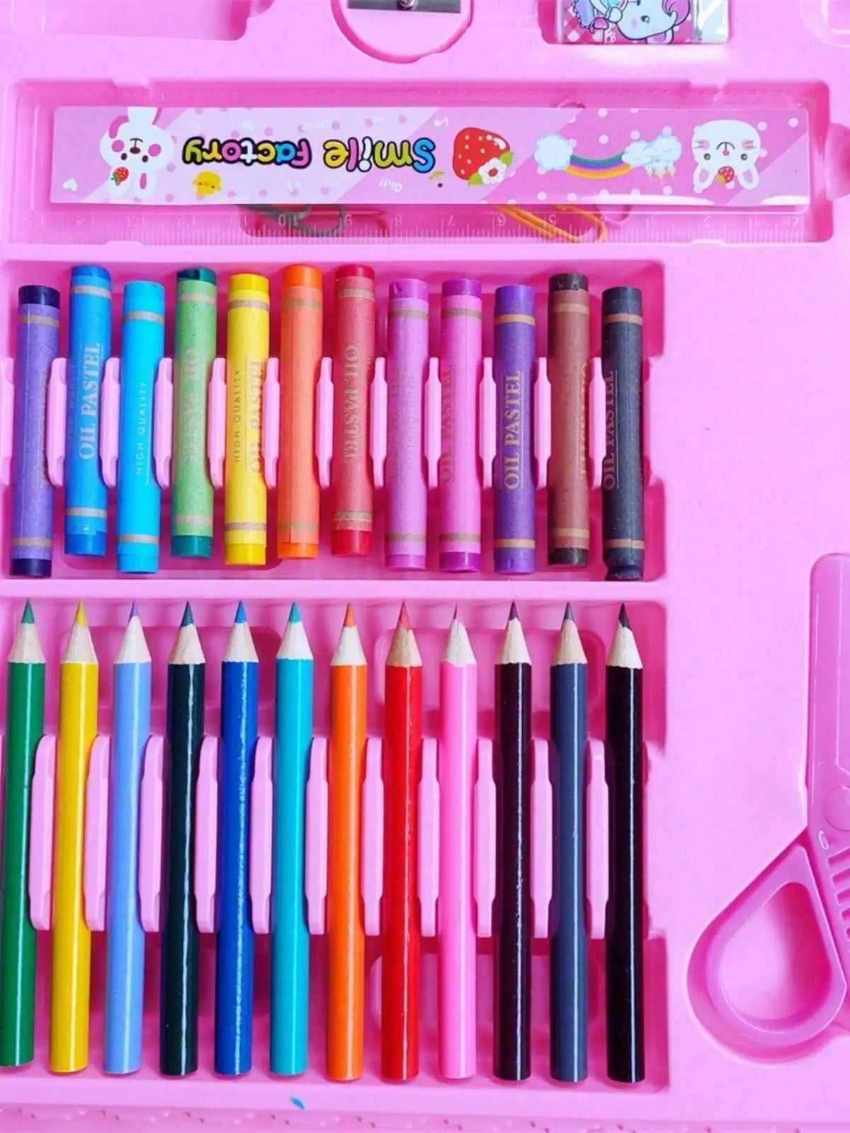 168pcs/150pcs Kids Art Painting Set, Colored Pencils Erasers Paint Box Complete Drawing Supplies Kit, Creative Art Craft Toy, Back To School Gift for Children, Packaging Pattern & Internal Component Colors Random