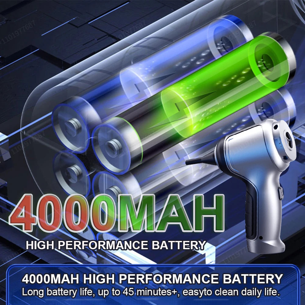 Rechargeable Wireless Handheld Car Vacuum Cleaner Strong Suction Wet Dry Dual Use Mini Portable Auto Household Vacuum Cleaner