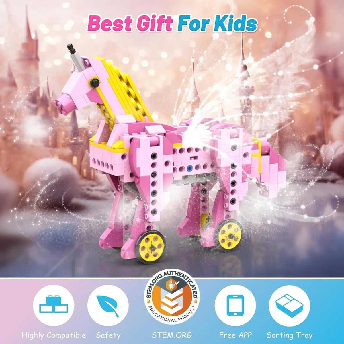 Apitor STEM Toys for Girls Gifts 8-in-1 Electric Motor Robotic Science Kits STEM Kit for Kids Age 8+ Edu Craft Building Toys