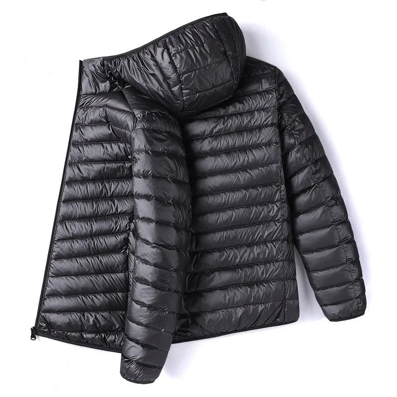 Winter New Arrival Men's Lightweight Short Fashion Casual Cotton Jacket Slim Fit Portable Warm Hooded Coat