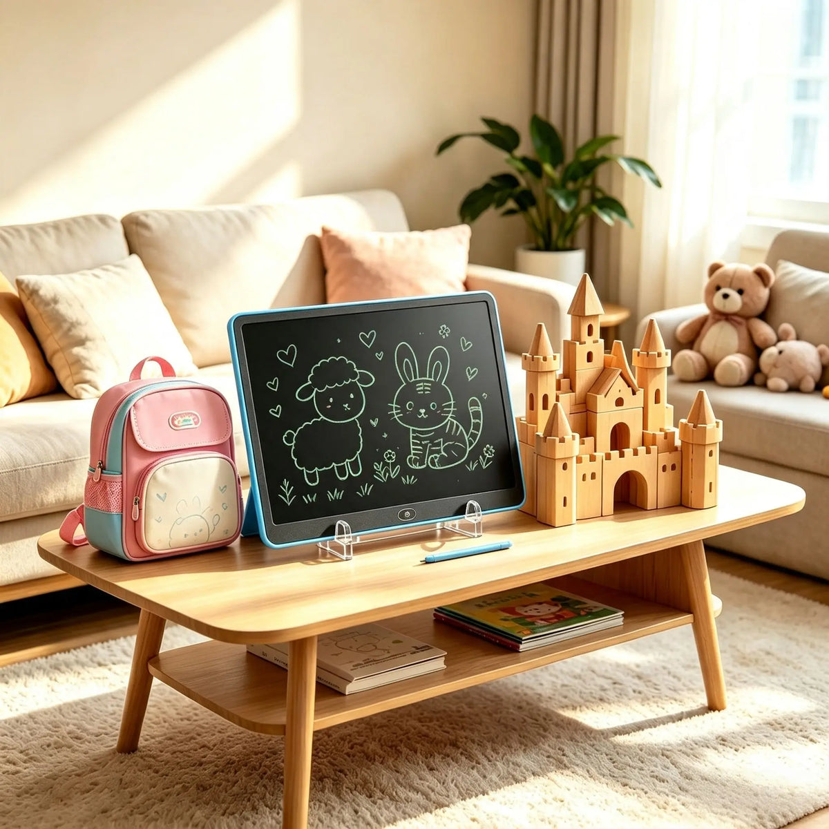 16inch Large Lcd Writing Board and Erasable Doodle Board - Portable Colorful Partition Design Drawing Board, Perfect for Teen Art, Home, School, Daily Gifts (with Stand and Paper Gift Box)