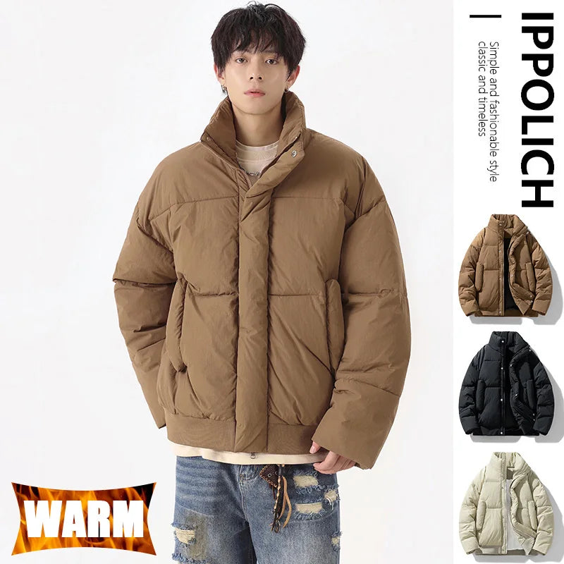 Coat Parkas Men Parkas Winter Jacket Fashion Windproof Coldproof High Collar Coat Warm Plus Size High street Casual Parka Coat Winter Coats