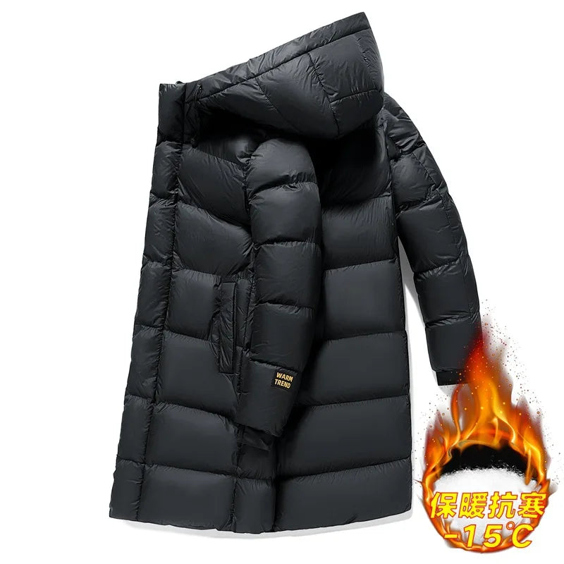 New Hood Waterproof Parkas Men Warm Winter New Long Casual Thick Warm Jacket Coat Men Outwear Fashion Pockets Parka Jacket