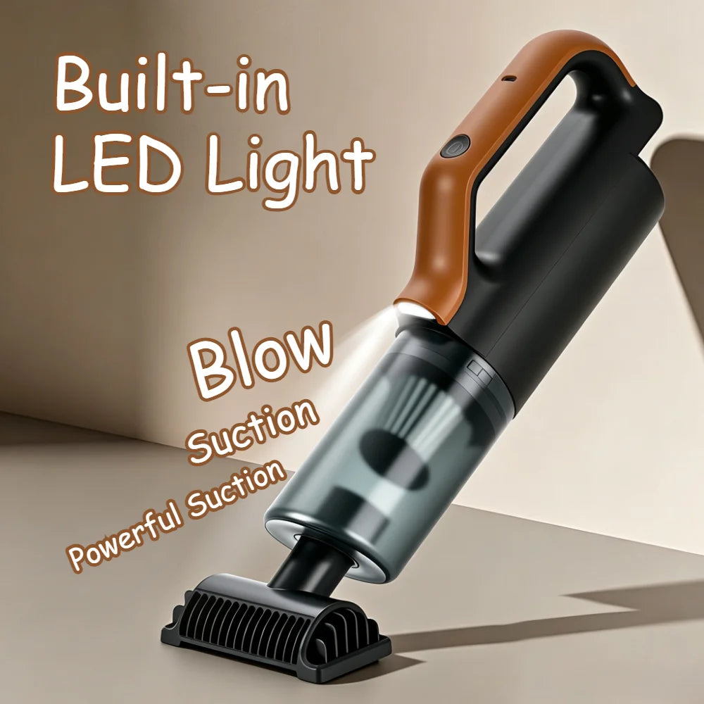 4-in-1 Handheld Cordless Vacuum Cleaner, Multifunctional Car Vacuum, Support Blow & Suction with LED Light for Home Car Cleaning