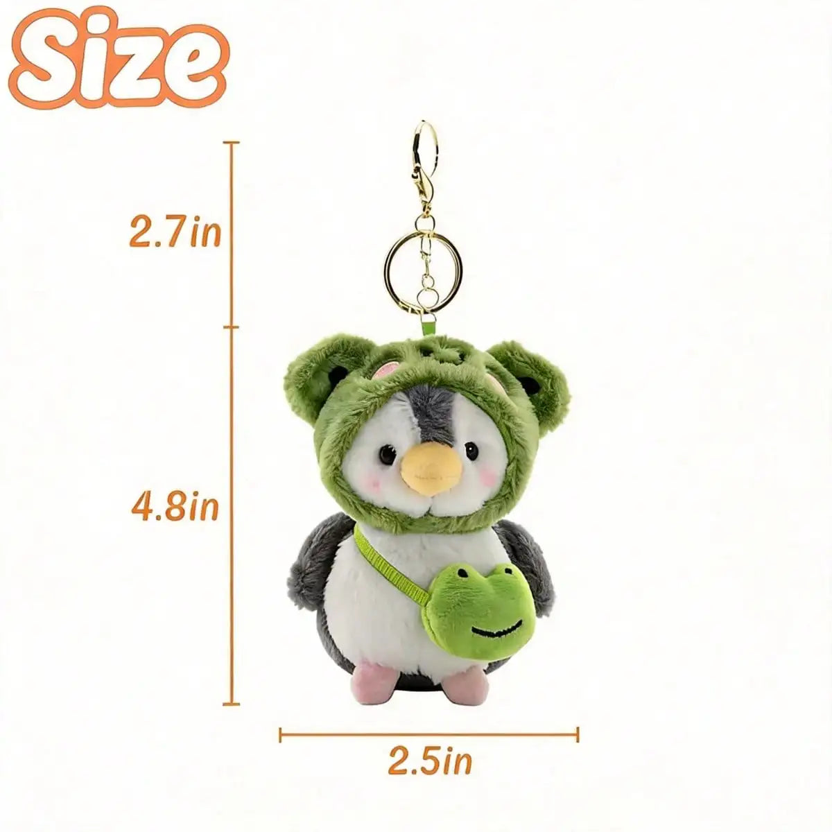 Stuffed Animals 4.8 In Penguin Plushies Toys, 4 Pcs Stuffed Animals For GF BF, Cute Girl Toy Animal Hat Backpack Accents, Whimsical Crossbody Bag Charms For Purse Birthday Holiday Gift,Keychain,Halloween