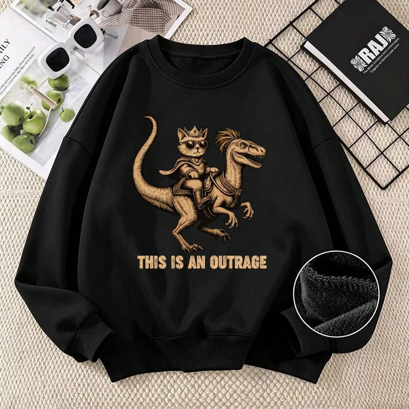 This Is An Outrage Sweatshirt Dungeon Crawler Carl Hoodies Long Sleeve Autumn Winter Warm Sweatshirts Fantasy Book Woman Clothes