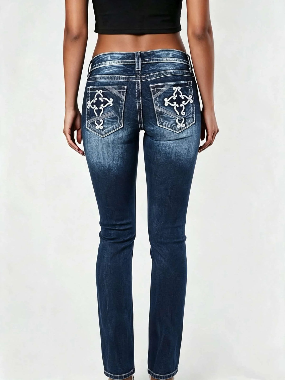 Embroidered Stretch Skinny Jeans