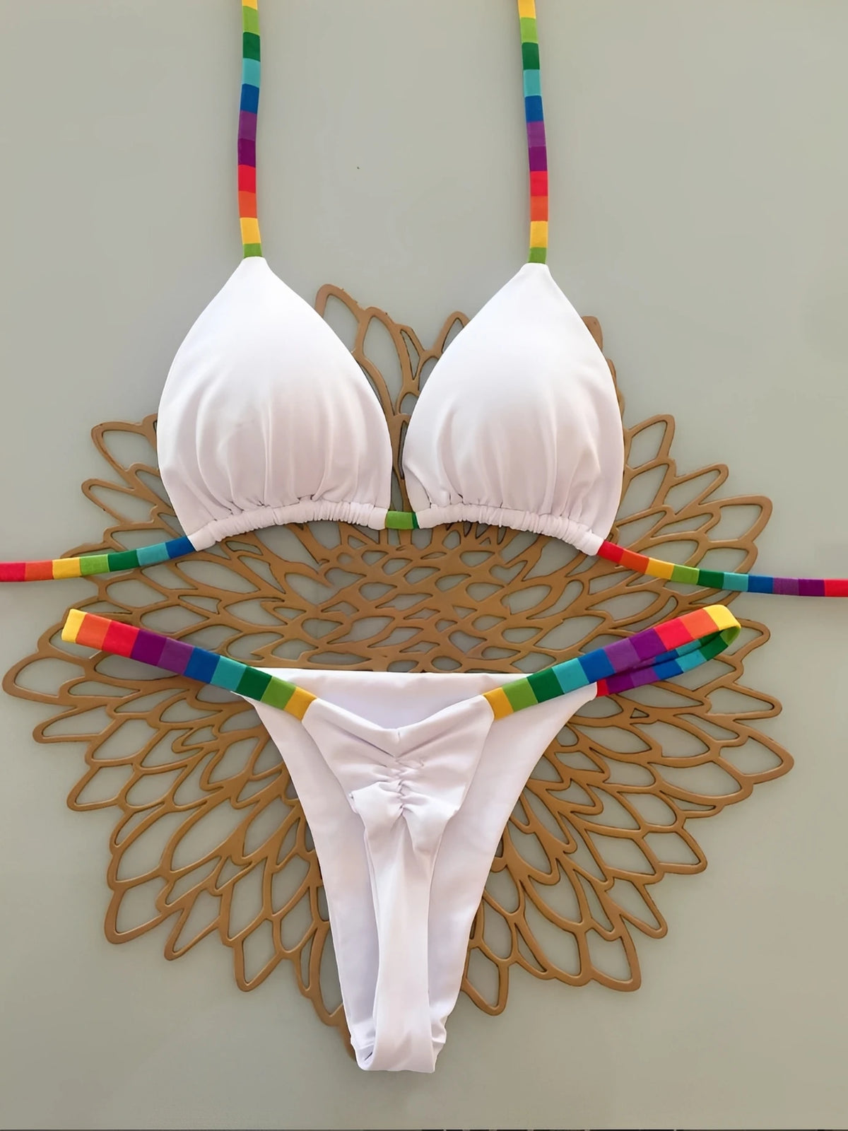 Trikini Printed Thong Bikinis 2026 Padded Swimsuit Women Sexy Brazilian Swimwear Female Bathers Bathing Swimming Swim Suit