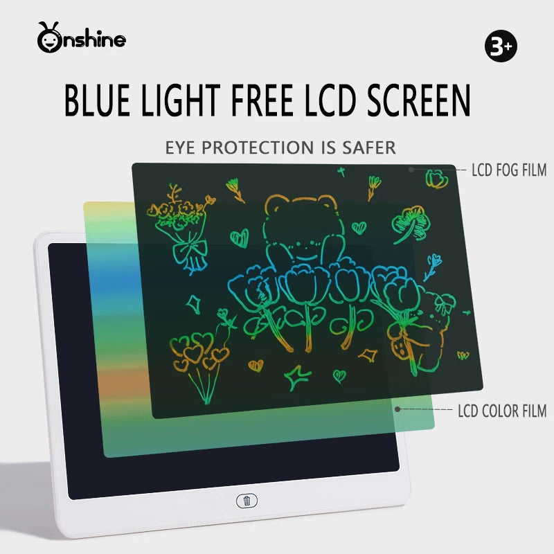 Onshine 16/20 Inch Color LCD Small Blackboard Electronic Writing Tablet Children Drawing Board Graffiti Handwriting Kids 3Y+