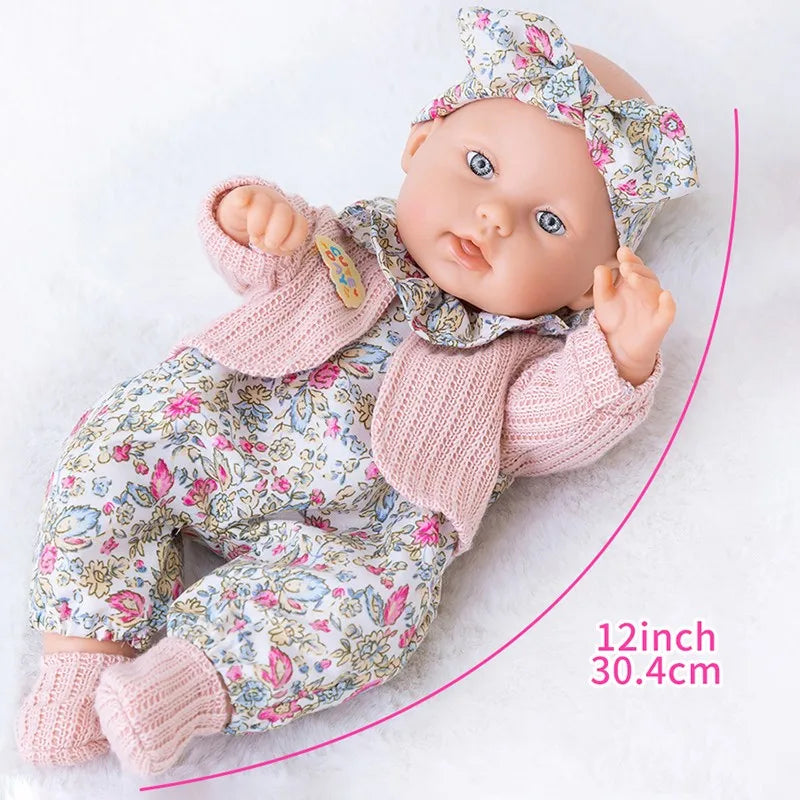 30cm/12Inch Reborn Dolls Waterproof Vinyl Bebe Doll With Clothes LifeLike Dolls Children's Toy Gift
