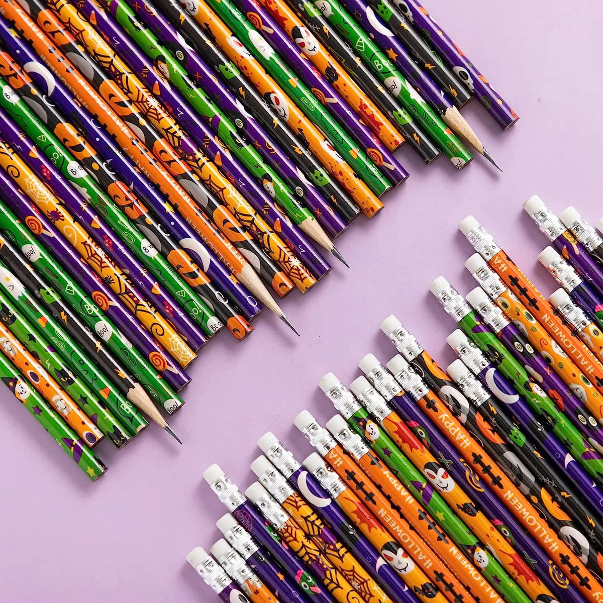 Halloween Pencil Assortment with Eraser Creative Basswood Pencils Halloween Themed Stationery Pencils Party Favors Kids Gifts