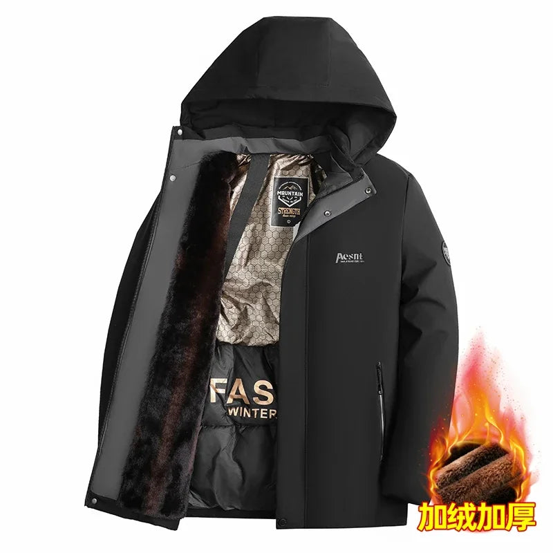 Men Jacket Top Quality Winter Thicken Men Clothing New Brand Designer Casual Fashion Outwear Parkas Longline Windbreaker Coats