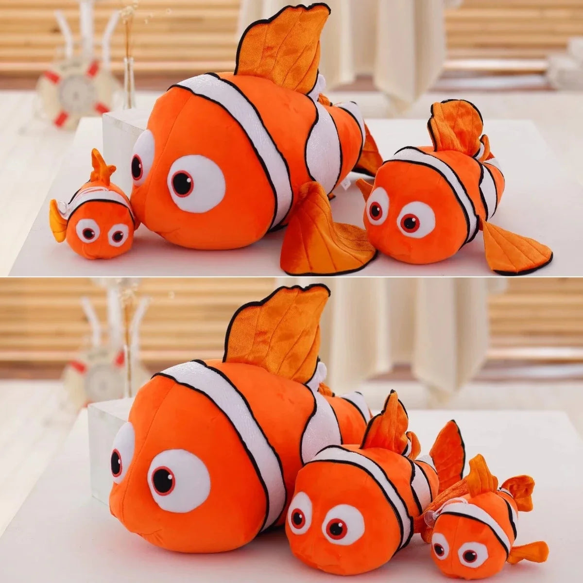 Cartoon Nemo Plush Toy Lovely Stuffed Fish Animals Clownfish Plushies Cute Soothing Doll Home Decor Birthday Gifts Girl Child