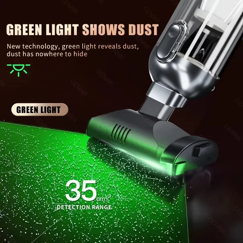 CENRR 998000PA Car Vacuum Cleaner Portable Powerful HandHeld Car Cleaner Dust Display Lamp Strong Suction Air Gun