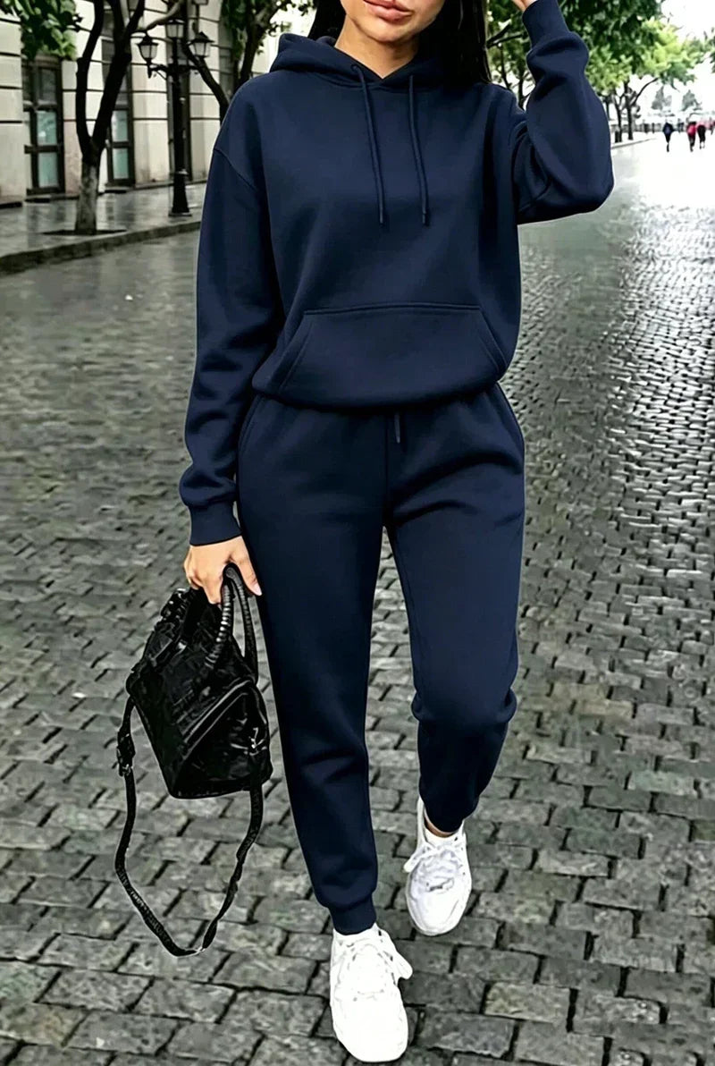 New in Womens Tracksuit Fall Winter Fashion Casual Sweatshirts Outdoors Sports Jogging Woman Clothing Single Piece Hoodie Pants
