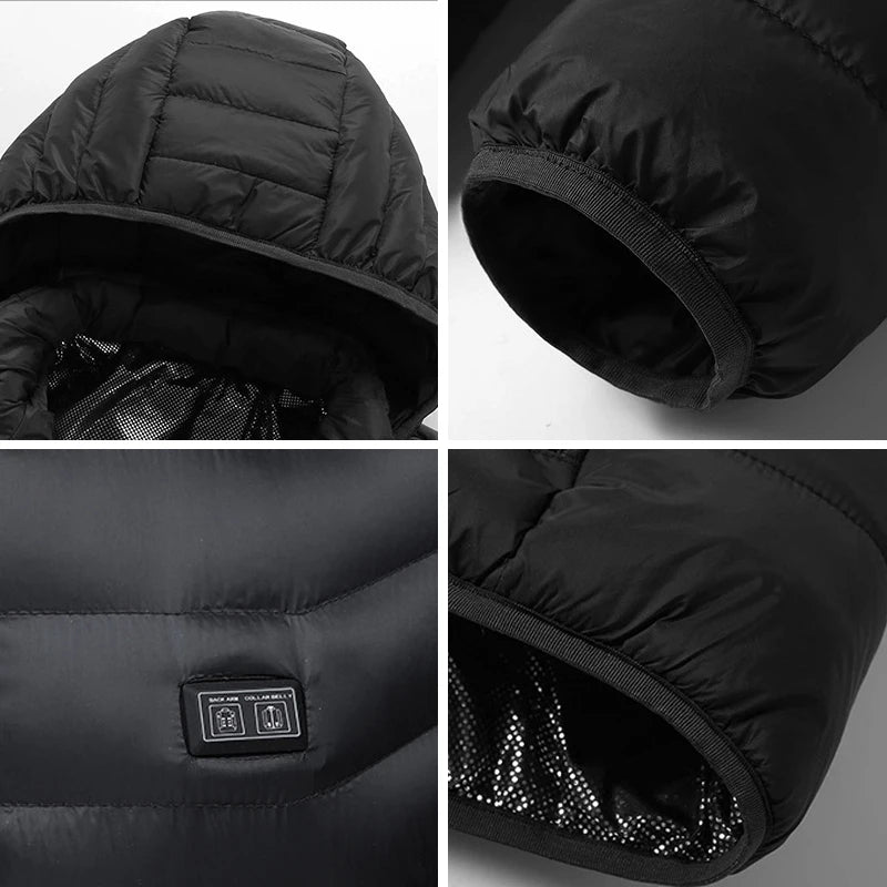 Winter Cotton Jackets For Men Parkas Thermal Heated Jacket Male Coat Warm Camping Ski Jacket Male Clothes Outdoor Windbreaker